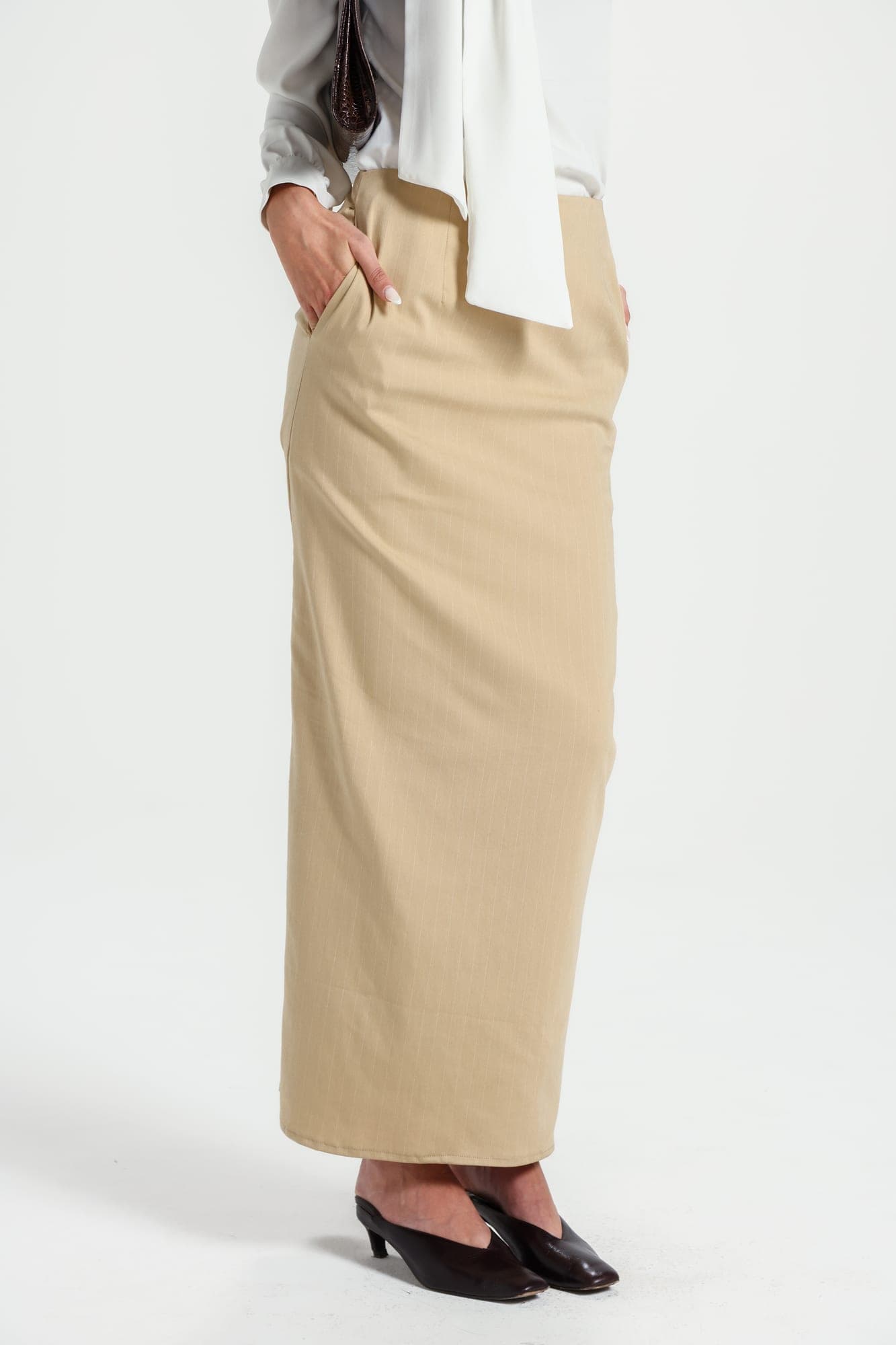 Pinstripe Column Skirt - View 2